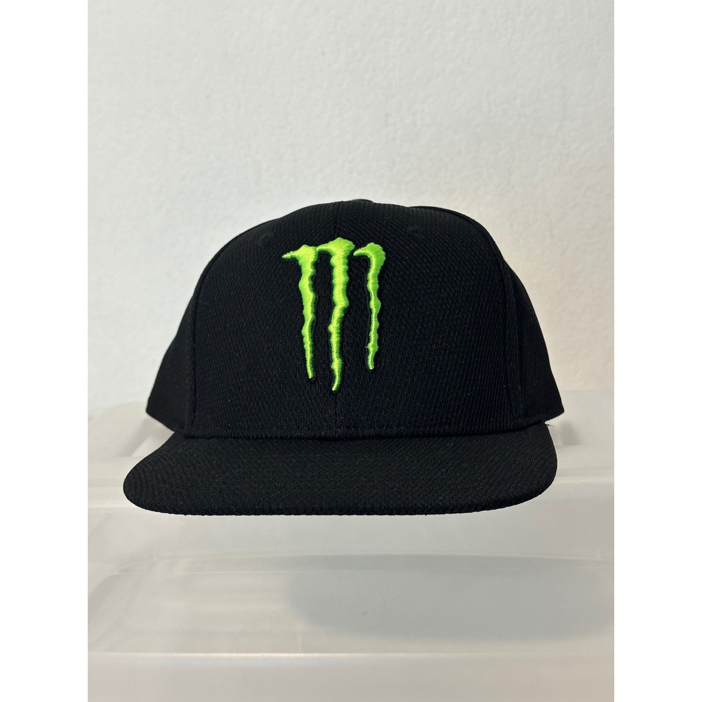 Monster Energy Snapback Hat Black Lime Green Claw Logo Flat Bill Mesh Cap OSFM